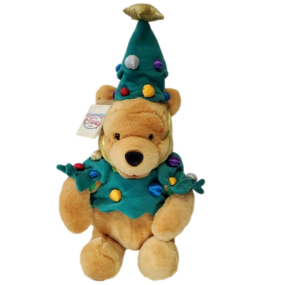 NWT Vintage Disney Holiday Winnie The Pooh Santa Suit Plush 14"